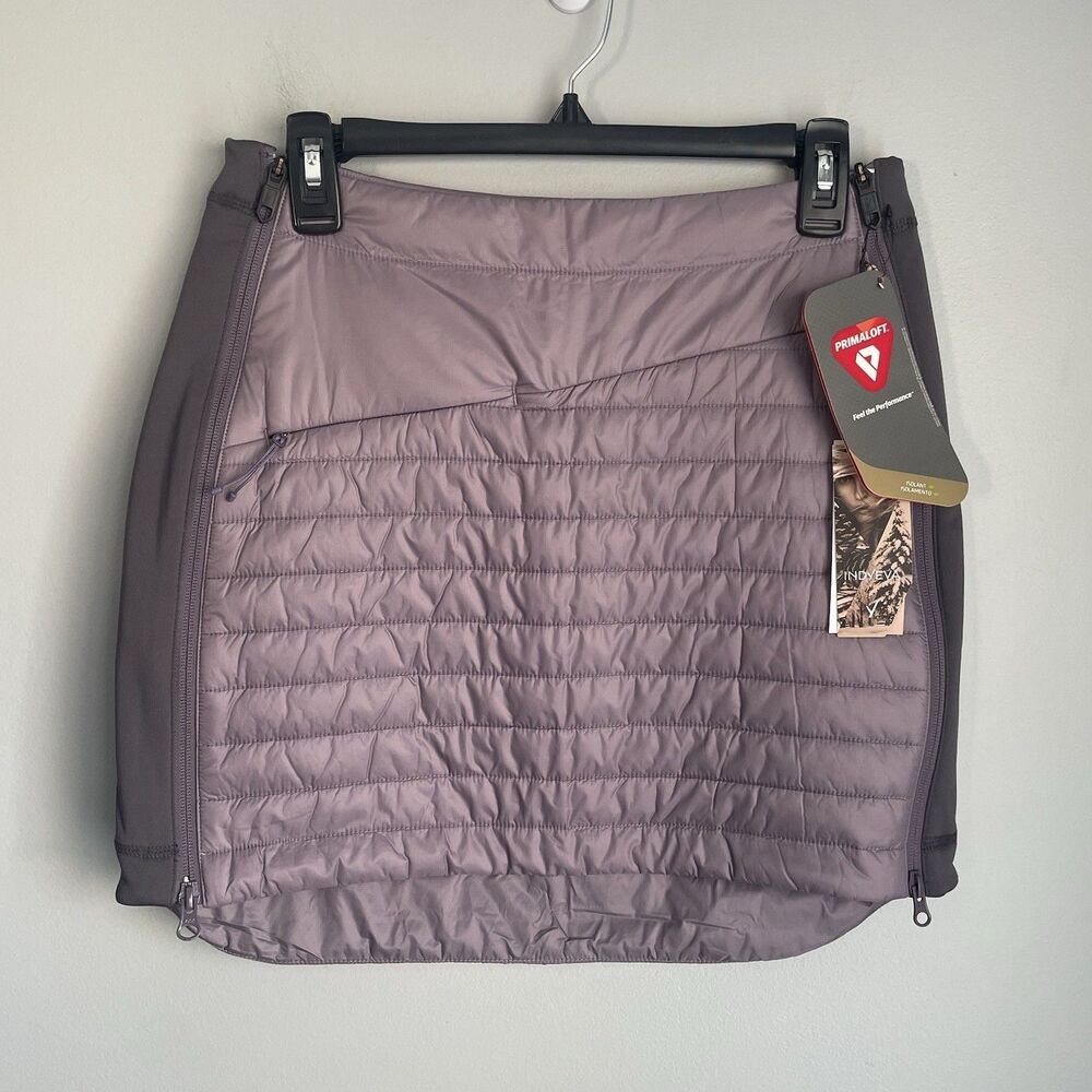 NEW Indyeva Sustainable Puffer Mini Skirt Women's S Boon III Plum Insulated